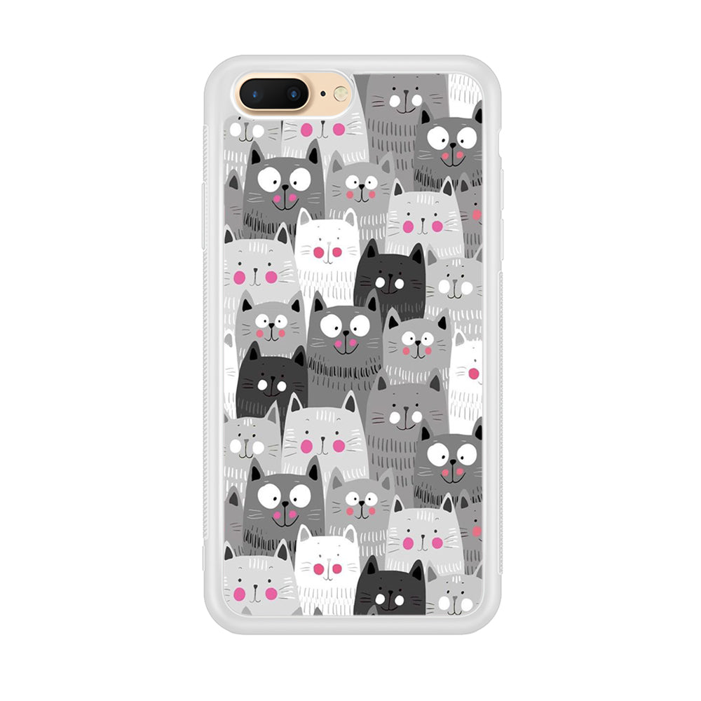 Cute Cat 001 iPhone 8 Plus Case-Phone Case-Rubber White (2D Case)-Altracase