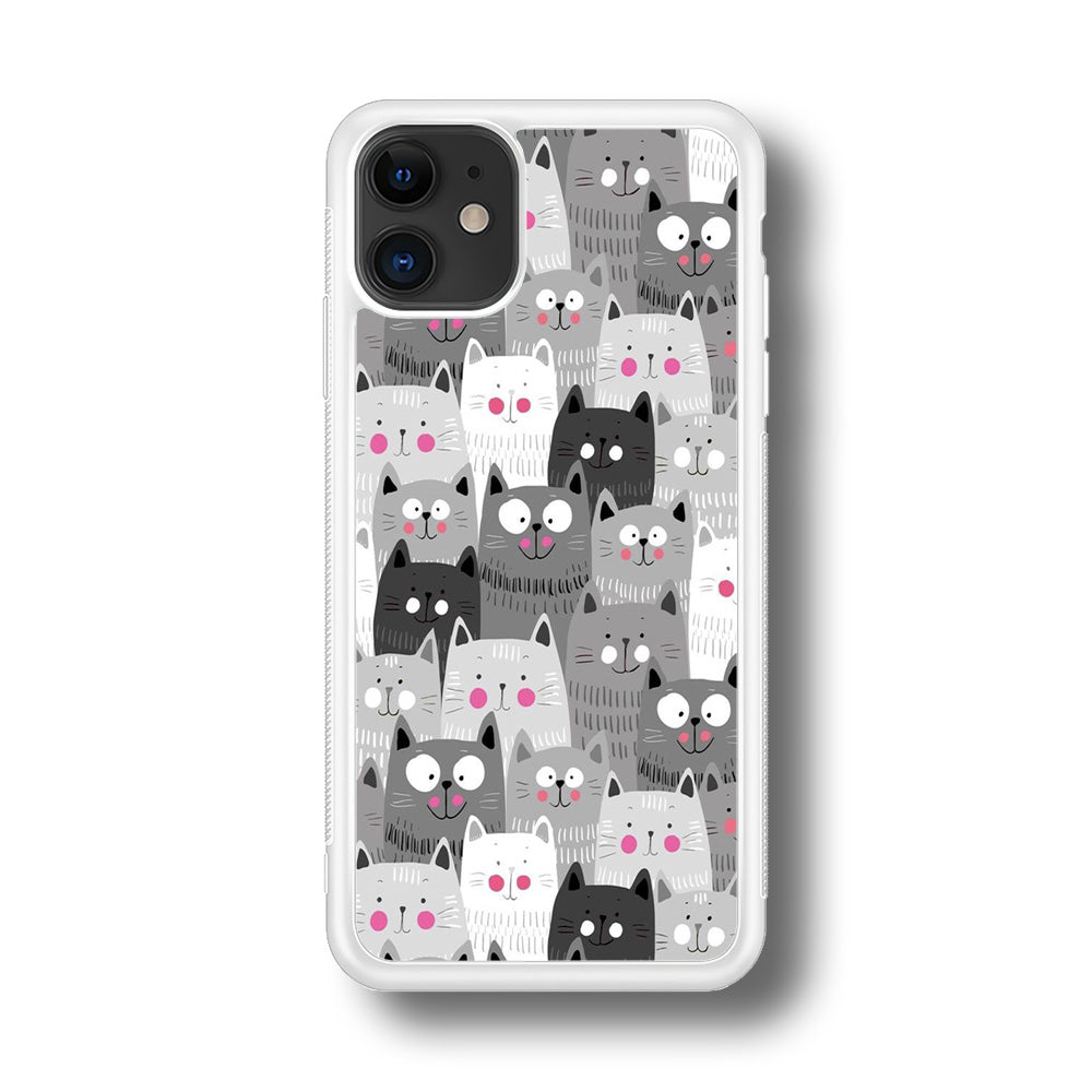 Cute Cat 001 iPhone 11 Case-Phone Case-Rubber White (2D Case)-Altracase
