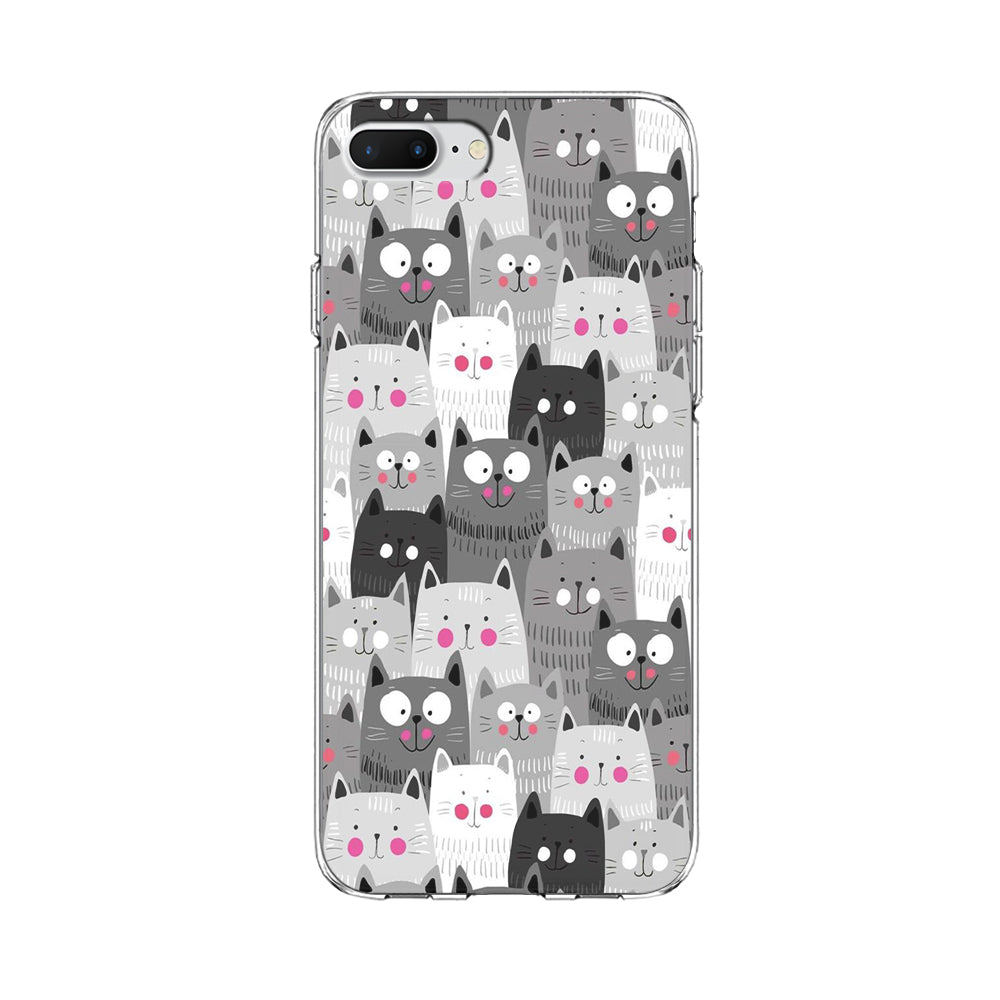 Cute Cat 001 iPhone 8 Plus Case-Phone Case-Clear Soft Case-Altracase