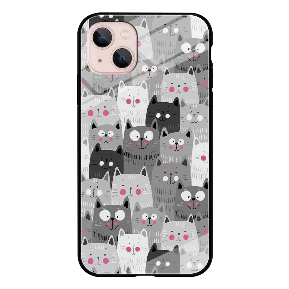 Cute Cat 001 iPhone 13 Mini Case-Phone Case-Tempered Glass Case-Altracase