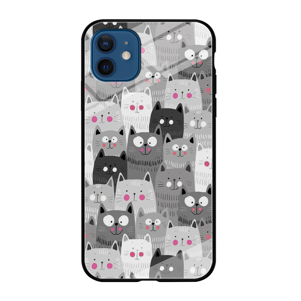Cute Cat 001 iPhone 12 Case-Phone Case-Tempered Glass Case-Altracase