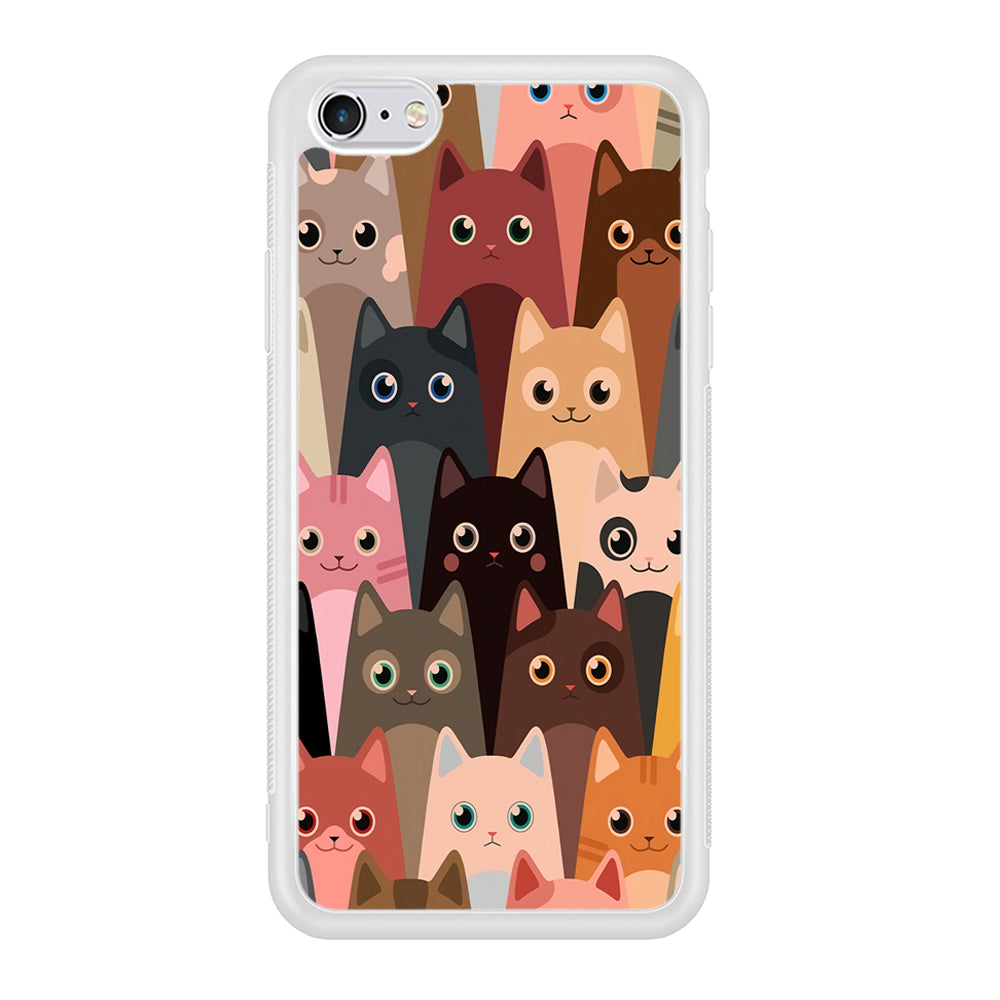 Cute Cat Doodle iPhone 6 Plus | 6s Plus Case-Phone Case-Rubber White (2D Case)-Altracase