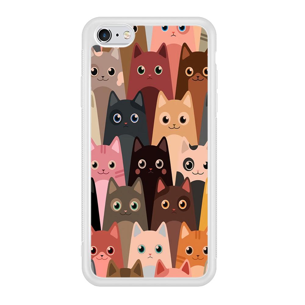 Cute Cat Doodle iPhone 6 | 6s Case-Phone Case-Rubber White (2D Case)-Altracase