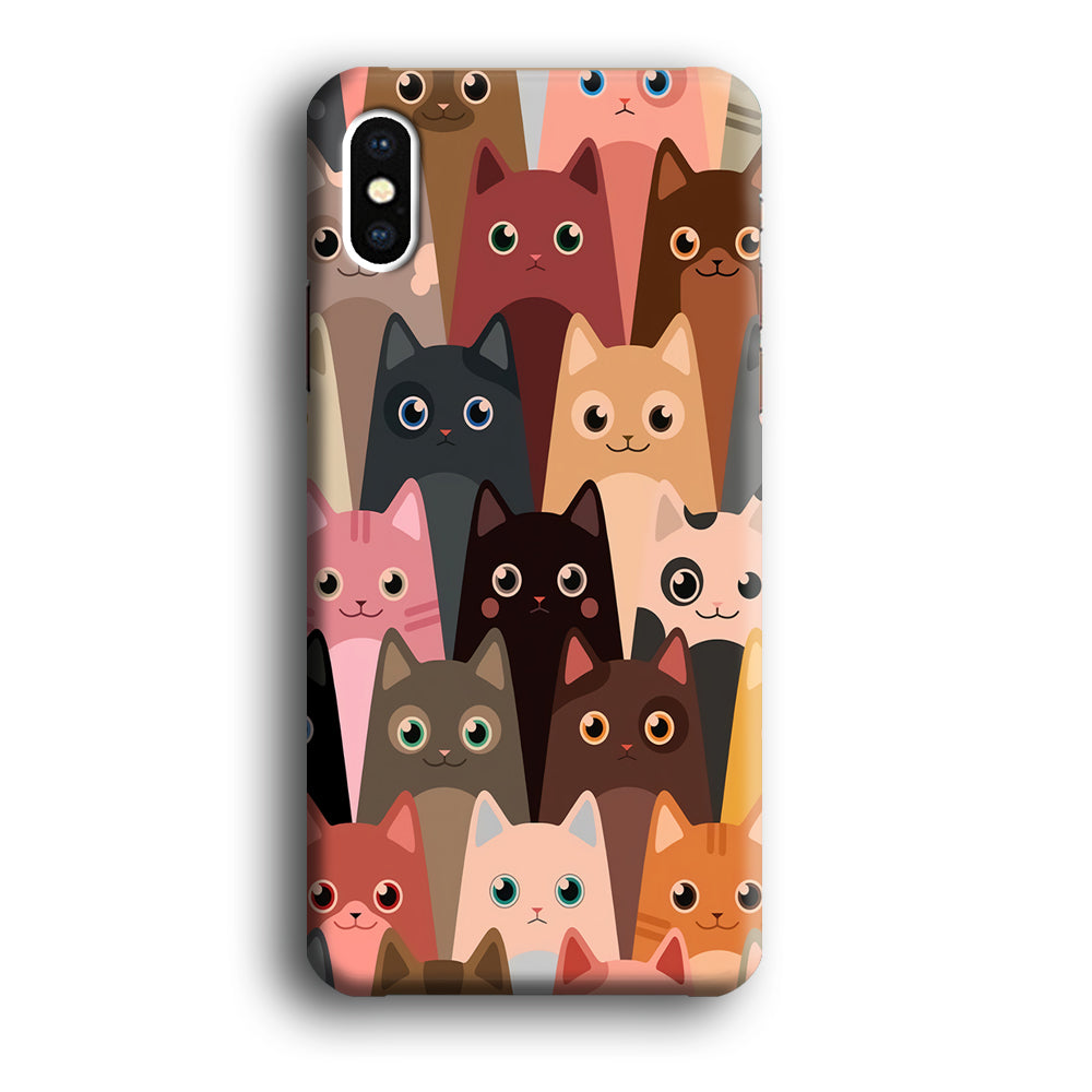 Cute Cat Doodle iPhone Xs Case-Phone Case-3D Case-Altracase