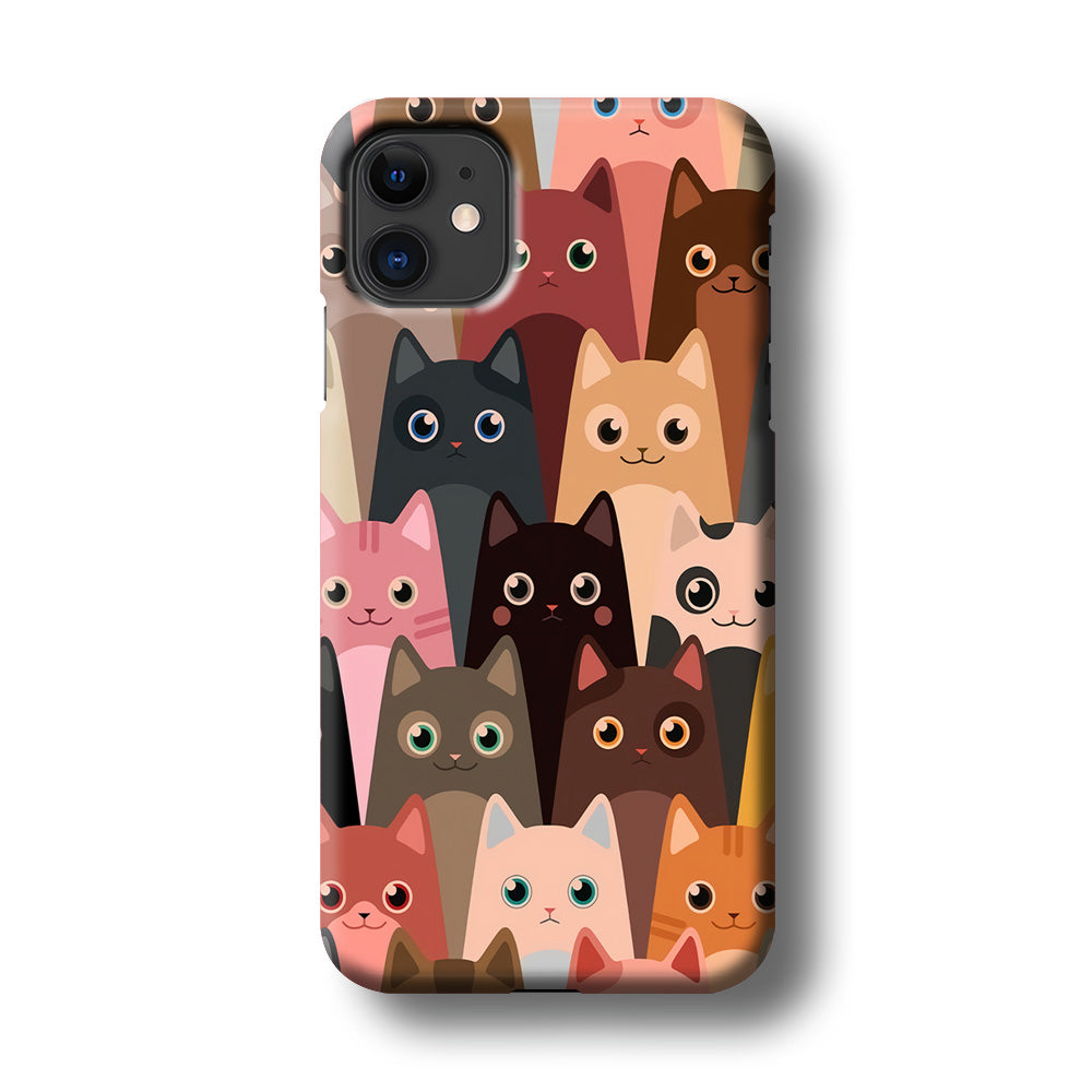 Cute Cat Doodle iPhone 11 Case-Phone Case-3D Case-Altracase