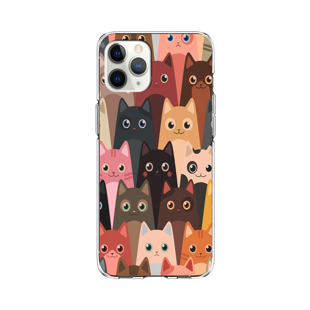 Cute Cat Doodle iPhone 11 Pro Max Case-Phone Case-Clear Soft Case-Altracase
