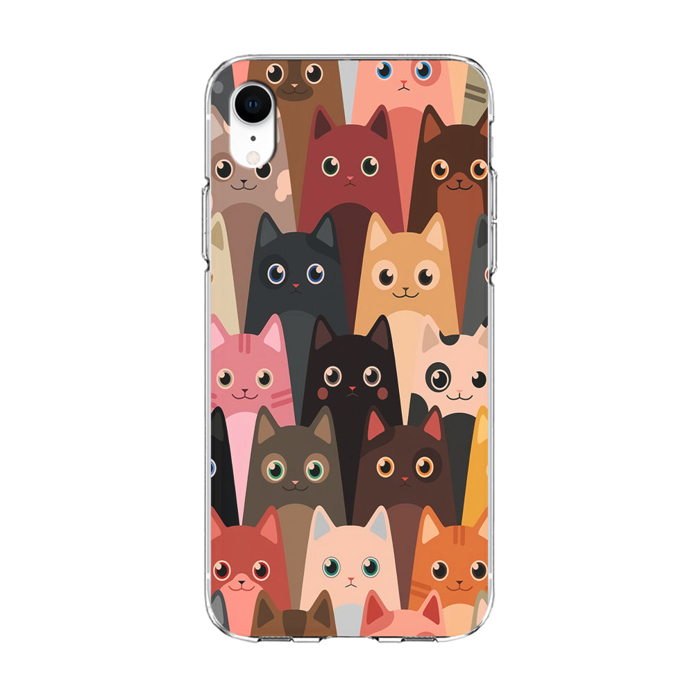 Cute Cat Doodle iPhone XR Case-Phone Case-Clear Soft Case-Altracase