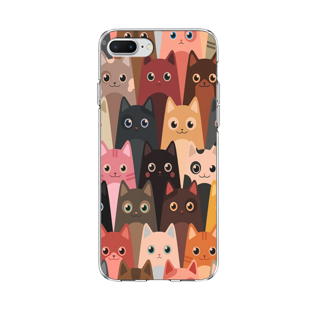 Cute Cat Doodle iPhone 8 Plus Case-Phone Case-Clear Soft Case-Altracase