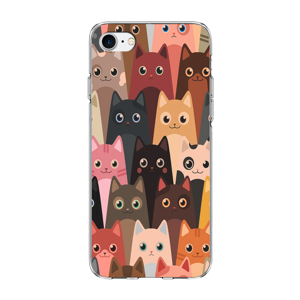 Cute Cat Doodle iPhone 7 Case-Phone Case-Clear Soft Case-Altracase