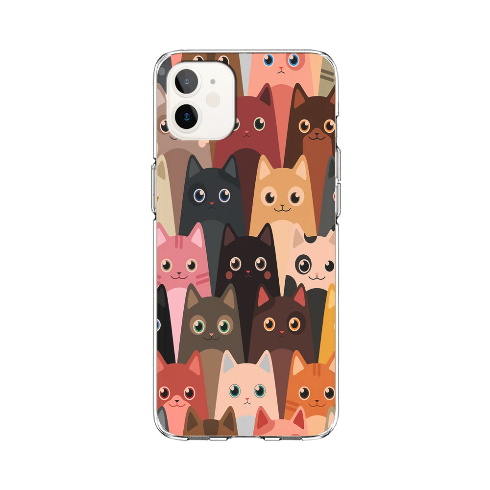 Cute Cat Doodle iPhone 12 Case-Phone Case-Clear Soft Case-Altracase