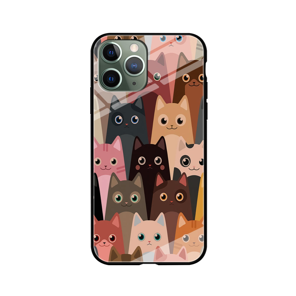 Cute Cat Doodle iPhone 11 Pro Max Case-Phone Case-Tempered Glass Case-Altracase