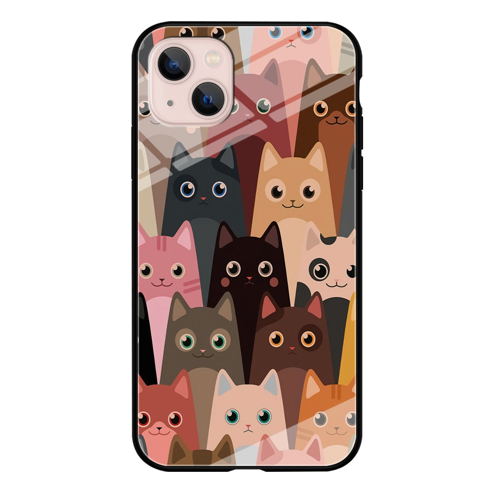 Cute Cat Doodle iPhone 13 Case-Phone Case-Tempered Glass Case-Altracase