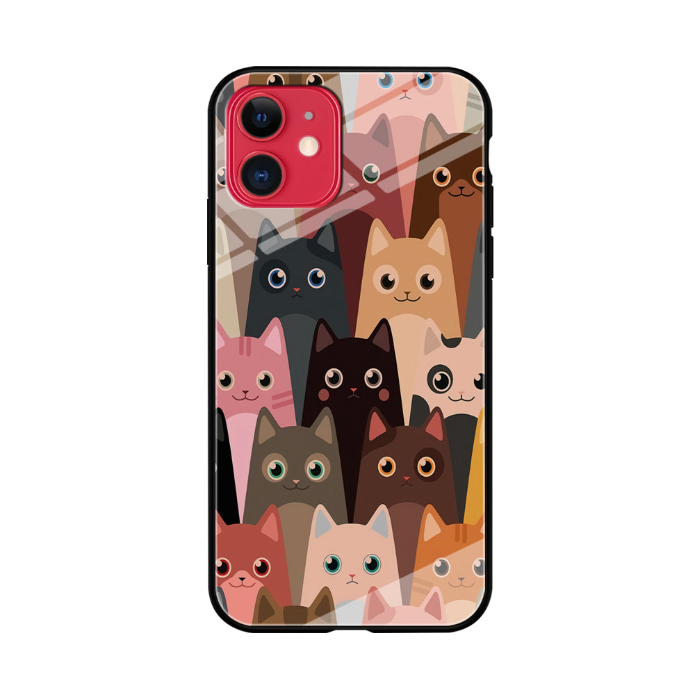 Cute Cat Doodle iPhone 11 Case-Phone Case-Tempered Glass Case-Altracase