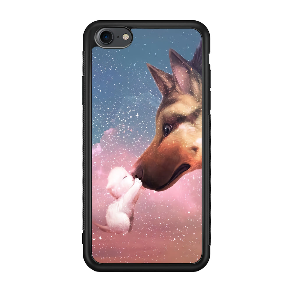 Cute Cat Kiss Dog iPhone 7 Case-Phone Case-Rubber Black (2D Case)-Altracase