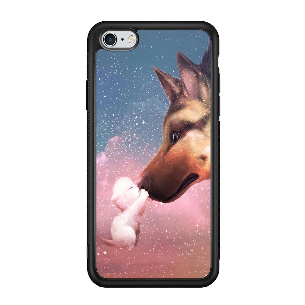 Cute Cat Kiss Dog iPhone 6 | 6s Case-Phone Case-Rubber Black (2D Case)-Altracase