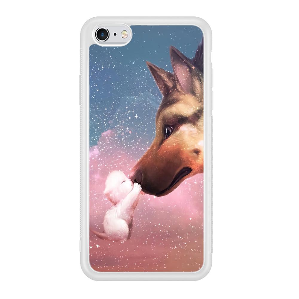 Cute Cat Kiss Dog iPhone 6 | 6s Case-Phone Case-Rubber White (2D Case)-Altracase