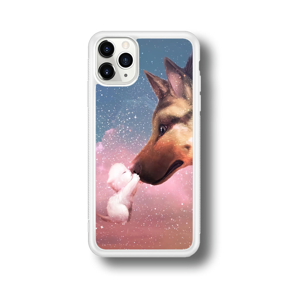 Cute Cat Kiss Dog iPhone 11 Pro Case-Phone Case-Rubber White (2D Case)-Altracase