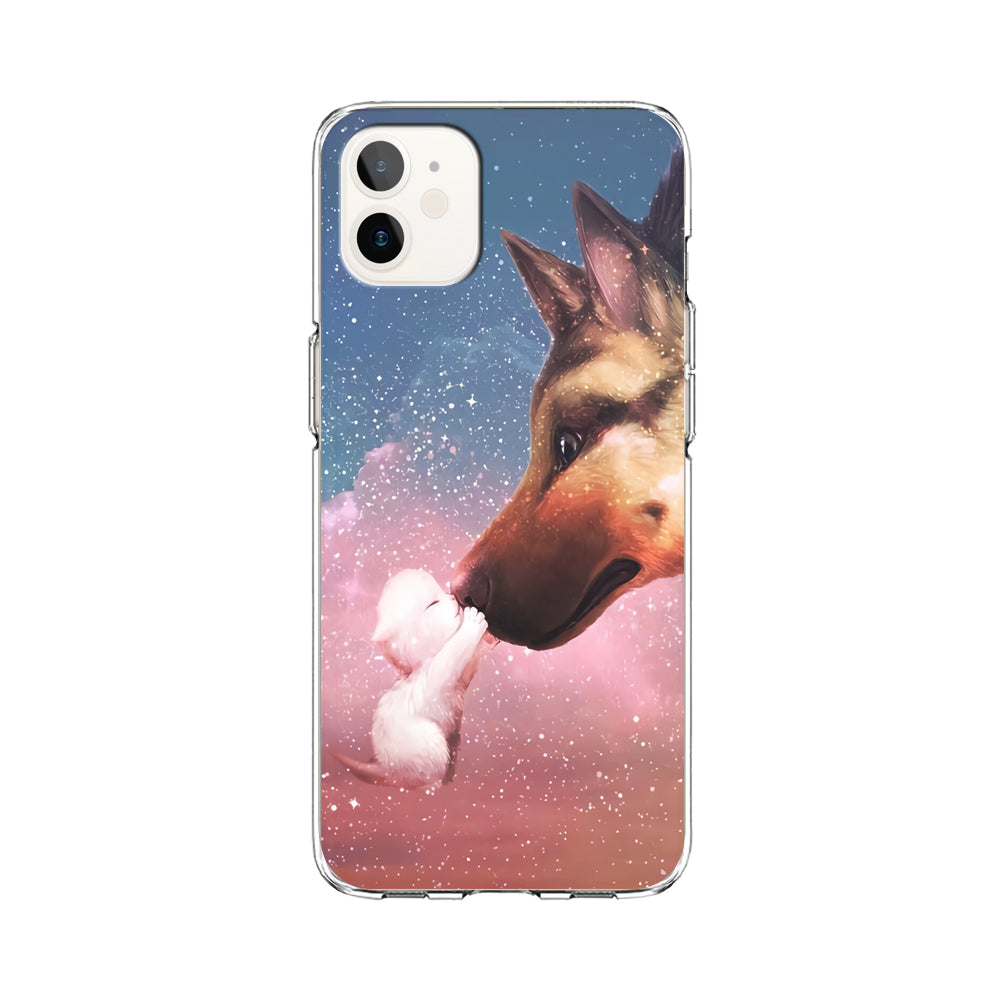 Cute Cat Kiss Dog iPhone 12 Case-Phone Case-Clear Soft Case-Altracase