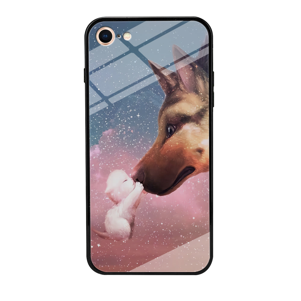 Cute Cat Kiss Dog iPhone 7 Case-Phone Case-Tempered Glass Case-Altracase