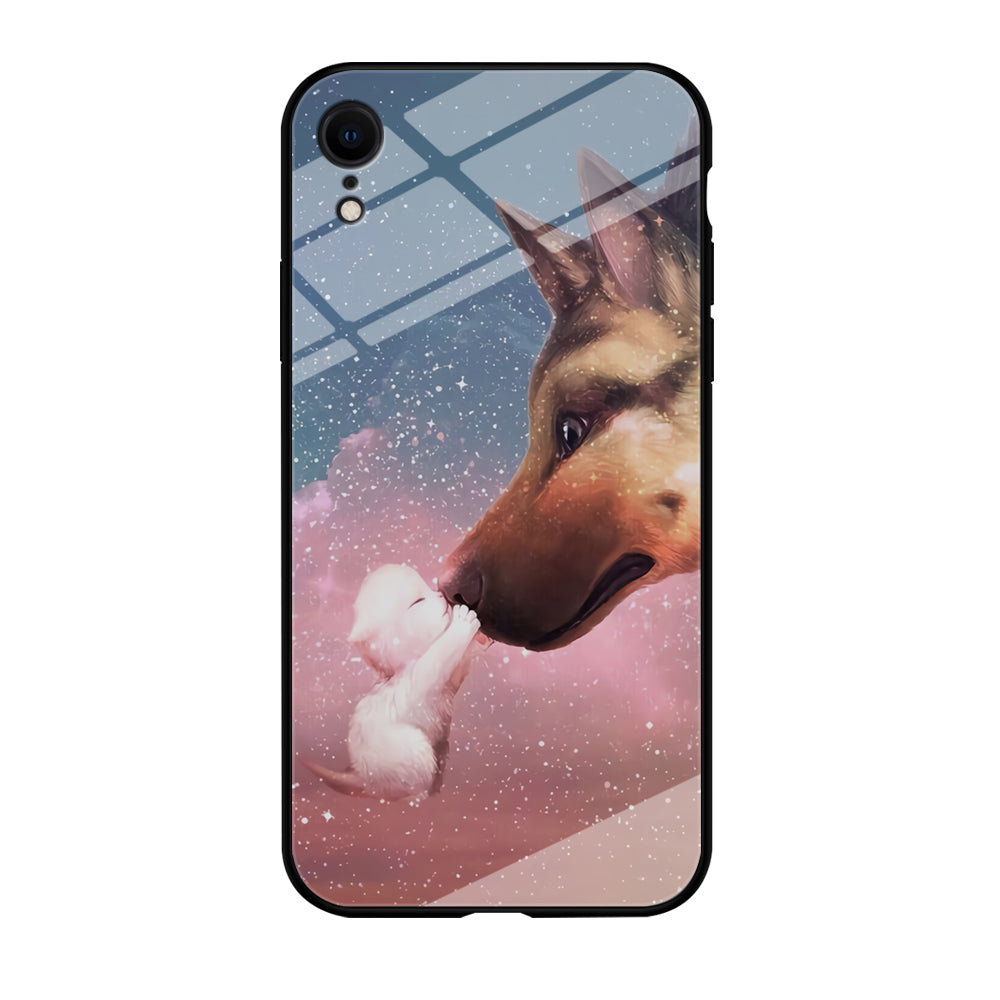 Cute Cat Kiss Dog iPhone XR Case-Phone Case-Tempered Glass Case-Altracase