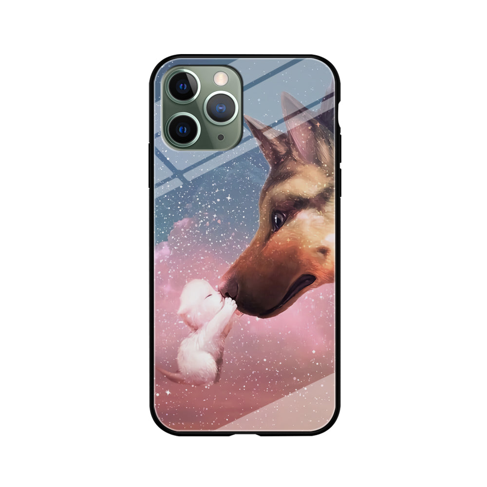 Cute Cat Kiss Dog iPhone 11 Pro Case-Phone Case-Tempered Glass Case-Altracase