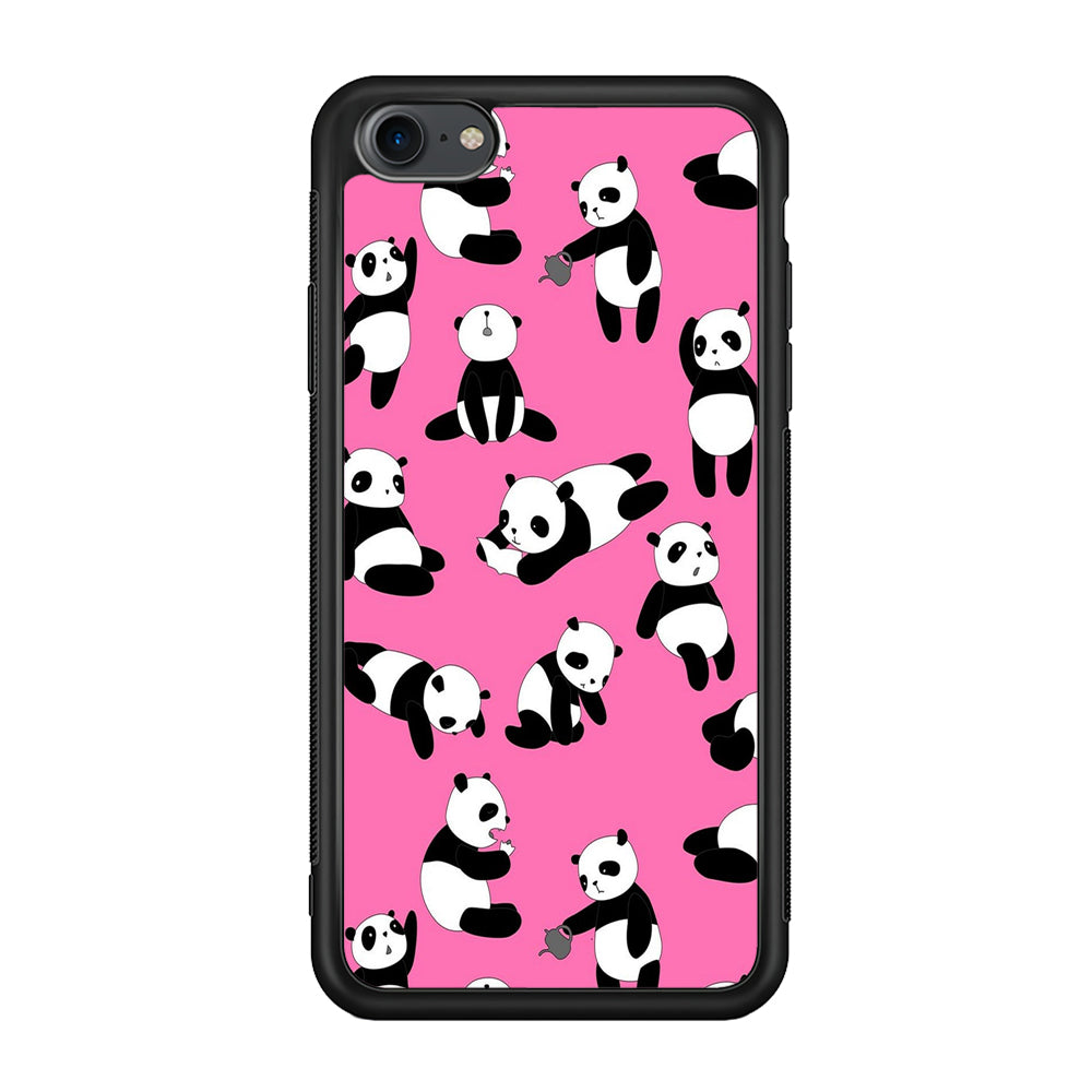 Cute Panda iPhone 7 Case-Phone Case-Rubber Black (2D Case)-Altracase