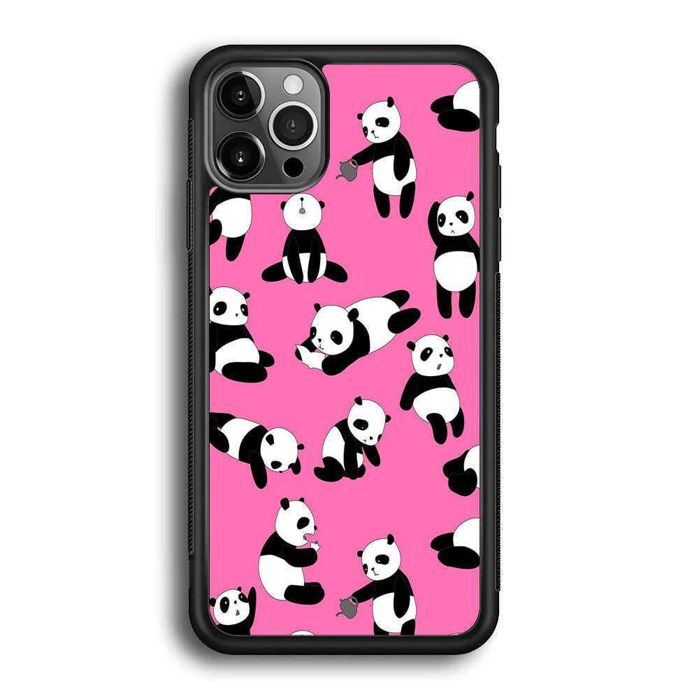 Cute Panda iPhone 12 Pro Max Case-Phone Case-Rubber Black (2D Case)-Altracase