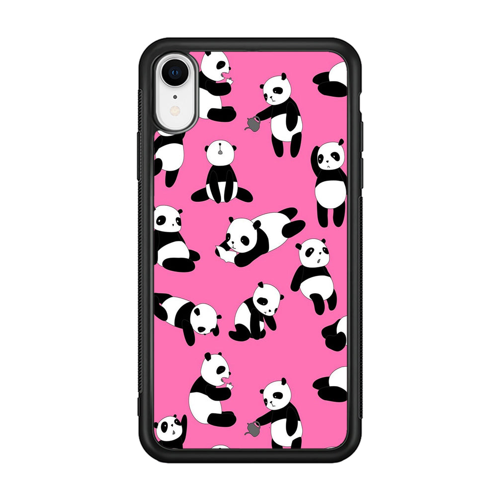 Cute Panda iPhone XR Case-Phone Case-Rubber Black (2D Case)-Altracase