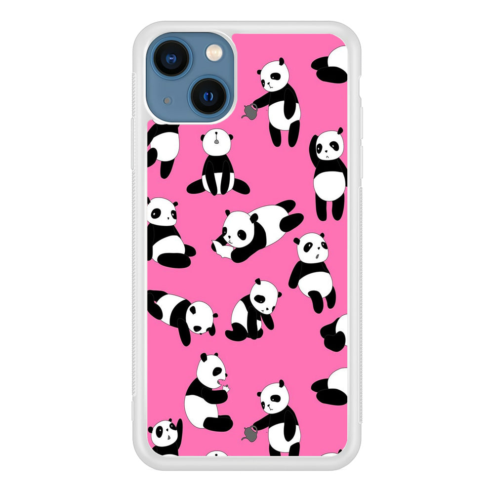 Cute Panda iPhone 13 Case-Phone Case-Rubber White (2D Case)-Altracase