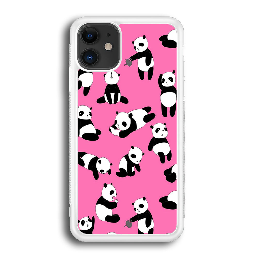 Cute Panda iPhone 12 Case-Phone Case-Rubber White (2D Case)-Altracase