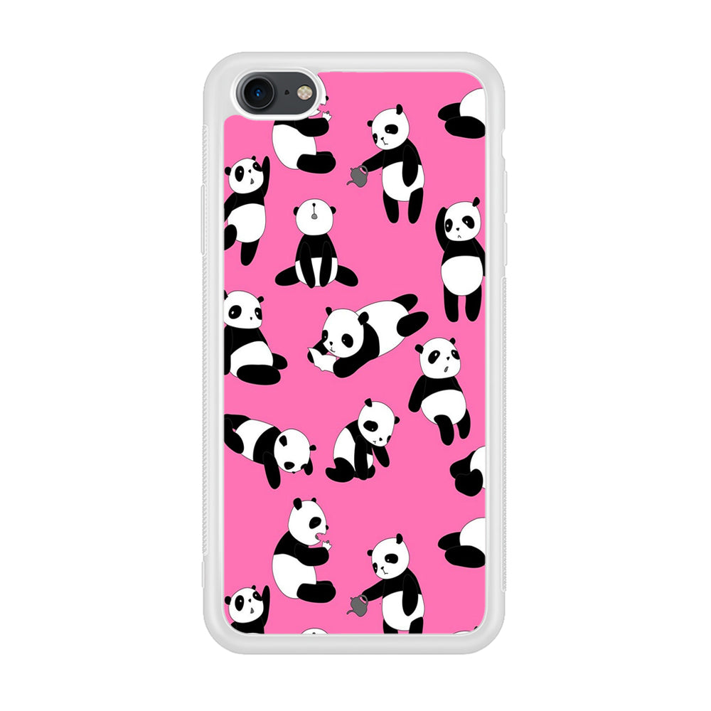 Cute Panda iPhone 7 Case-Phone Case-Rubber White (2D Case)-Altracase
