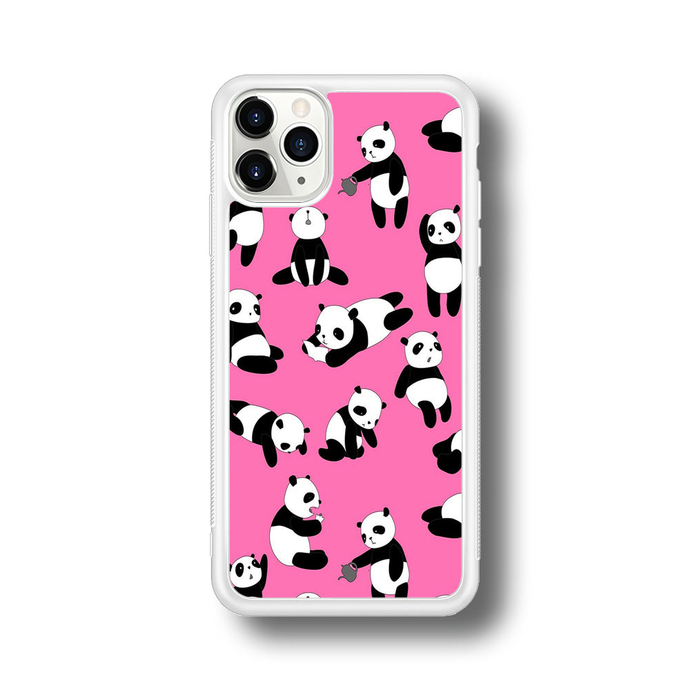 Cute Panda iPhone 11 Pro Case-Phone Case-Rubber White (2D Case)-Altracase