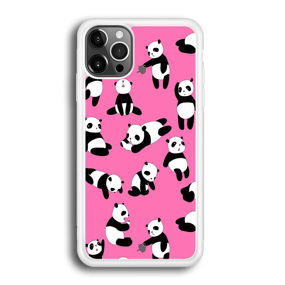 Cute Panda iPhone 12 Pro Max Case-Phone Case-Rubber White (2D Case)-Altracase