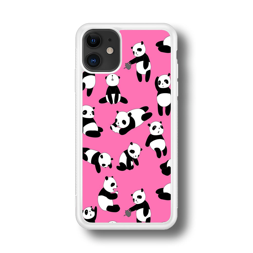 Cute Panda iPhone 11 Case-Phone Case-Rubber White (2D Case)-Altracase