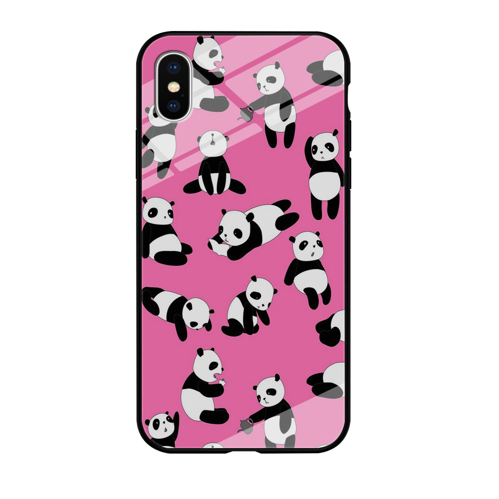 Cute Panda iPhone Xs Case-Phone Case-Tempered Glass Case-Altracase