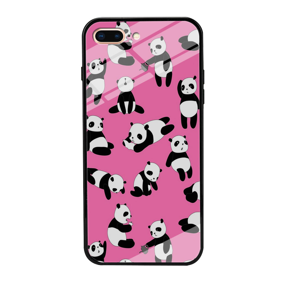 Cute Panda iPhone 8 Plus Case-Phone Case-Tempered Glass Case-Altracase