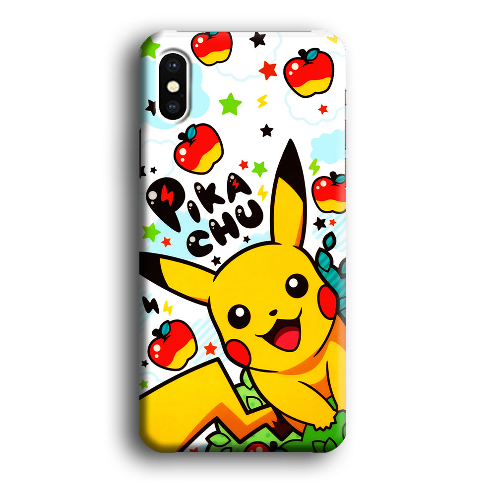Cute Pikachu and Apple iPhone X Case-Phone Case-3D Case-Altracase