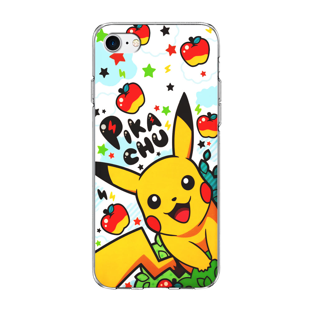 Cute Pikachu and Apple iPhone 8 Case-Phone Case-Clear Soft Case-Altracase