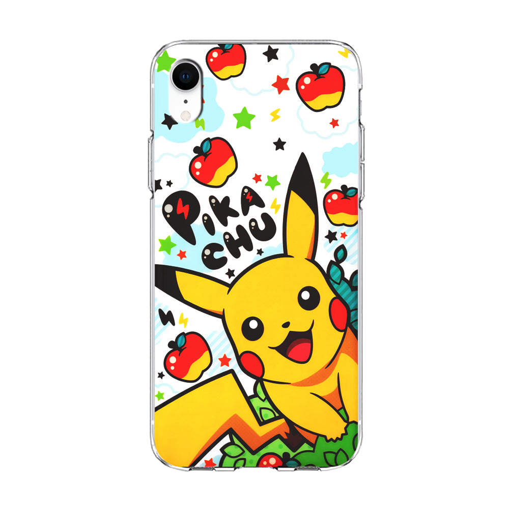 Cute Pikachu and Apple iPhone XR Case-Phone Case-Clear Soft Case-Altracase