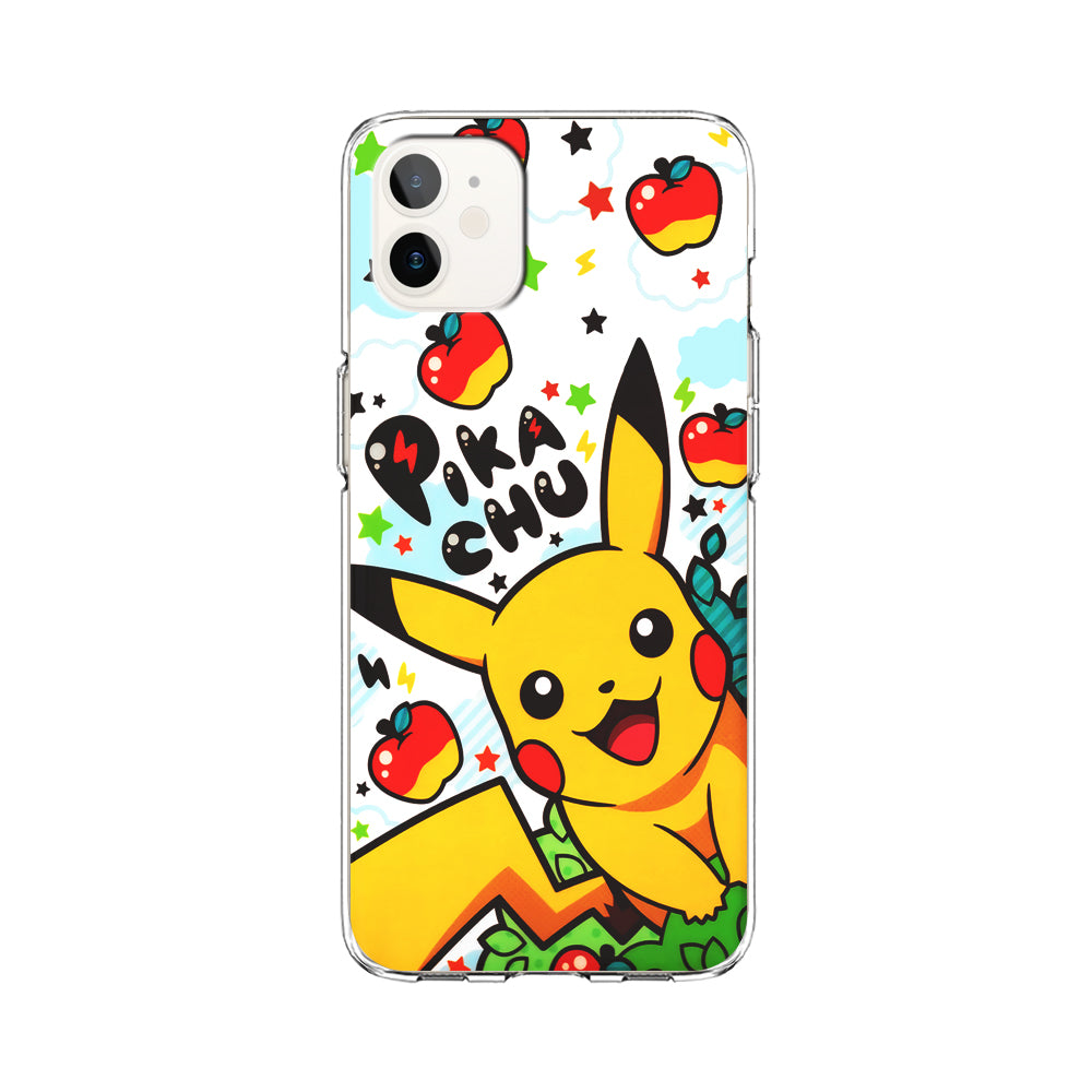 Cute Pikachu and Apple iPhone 12 Case-Phone Case-Clear Soft Case-Altracase