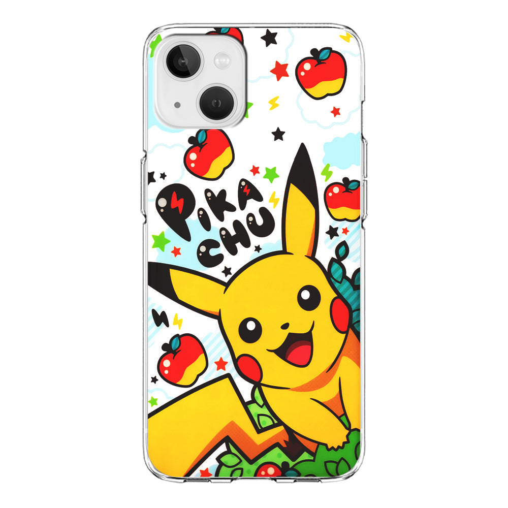 Cute Pikachu and Apple iPhone 13 Case-Phone Case-Clear Soft Case-Altracase