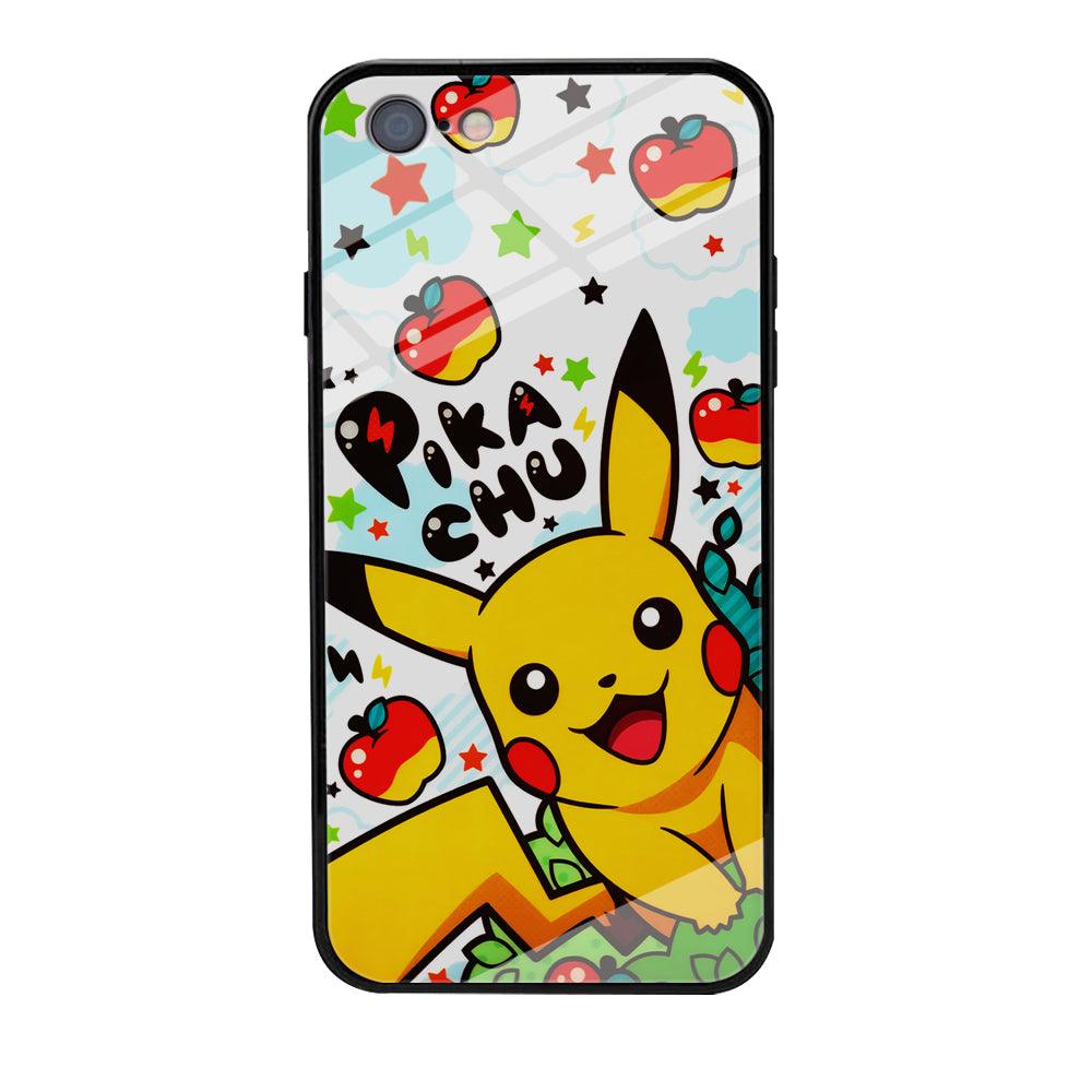 Cute Pikachu and Apple iPhone 6 | 6s Case-Phone Case-Tempered Glass Case-Altracase