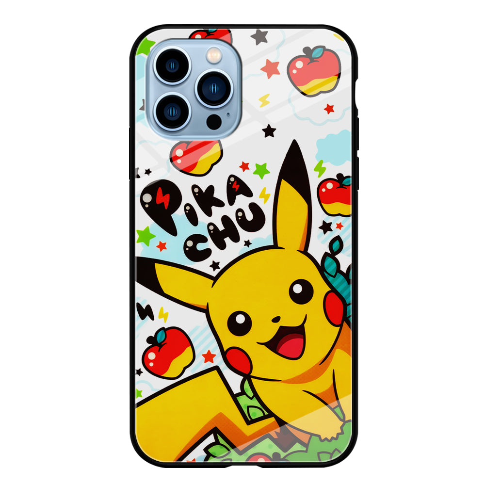 Cute Pikachu and Apple iPhone 15 Pro Max Case-Phone Case-Tempered Glass Case-Altracase