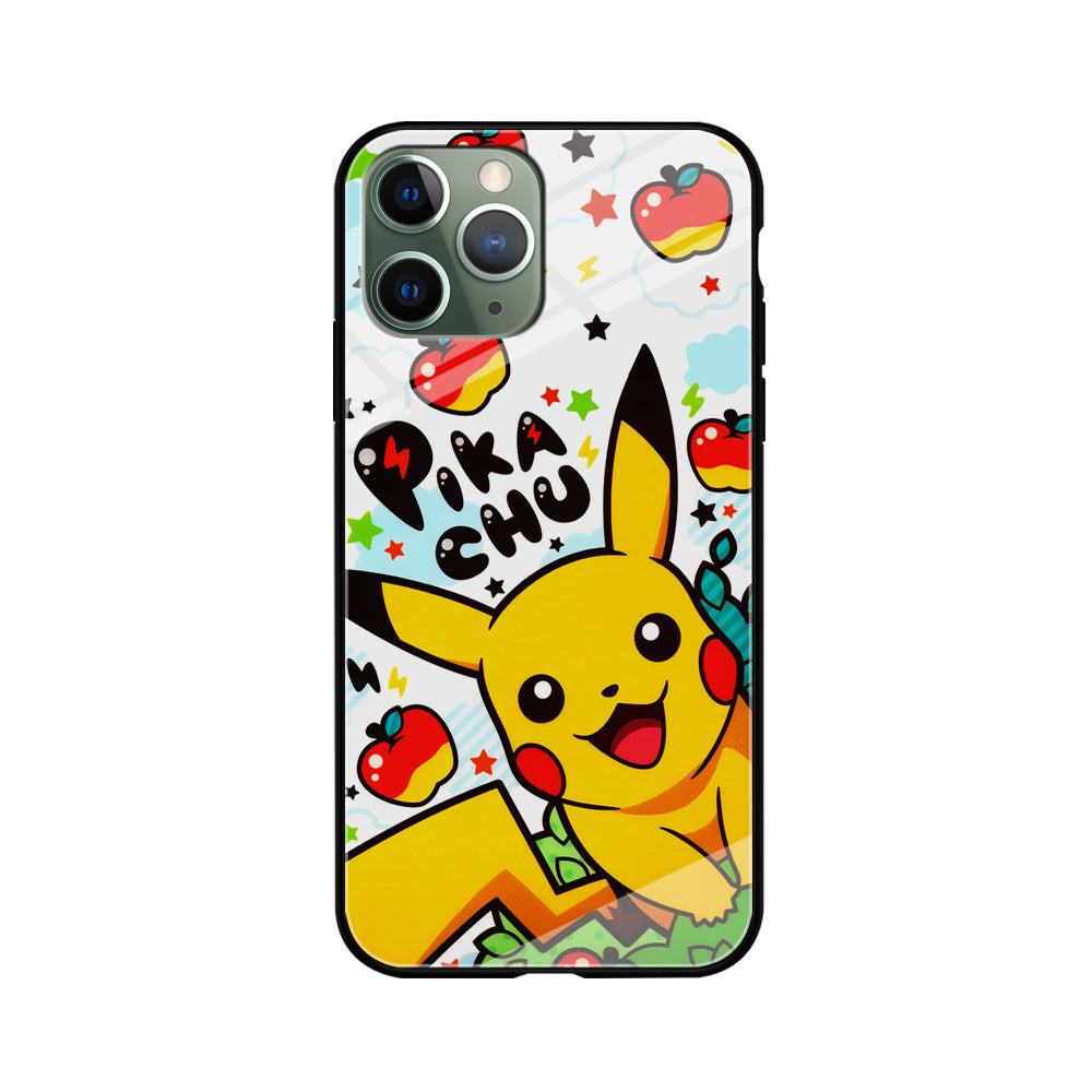Cute Pikachu and Apple iPhone 11 Pro Case-Phone Case-Tempered Glass Case-Altracase