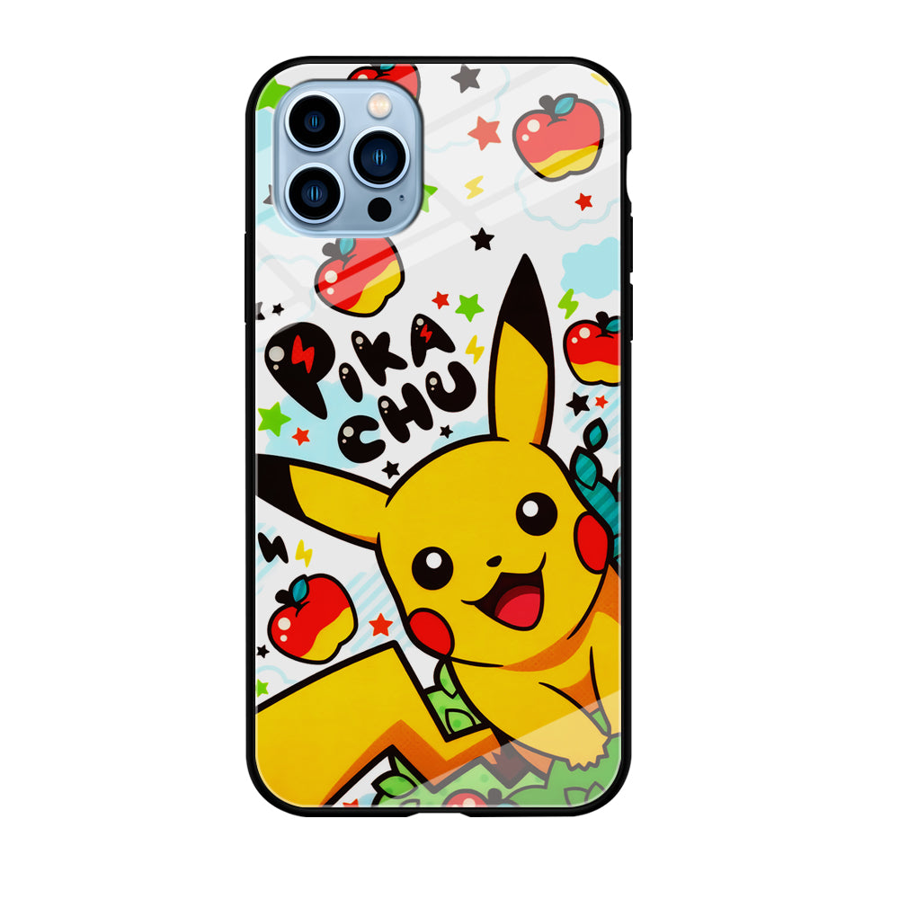 Cute Pikachu and Apple iPhone 12 Pro Max Case-Phone Case-Tempered Glass Case-Altracase