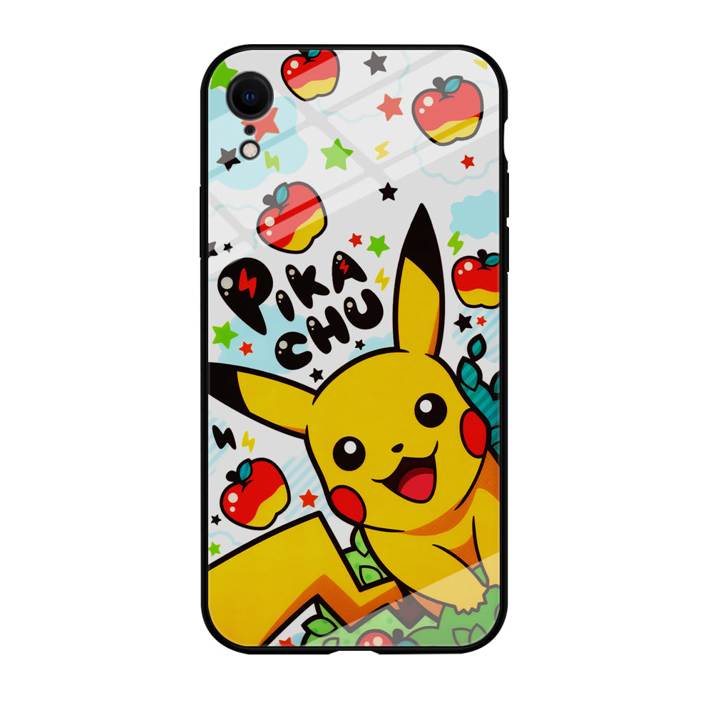 Cute Pikachu and Apple iPhone XR Case-Phone Case-Tempered Glass Case-Altracase