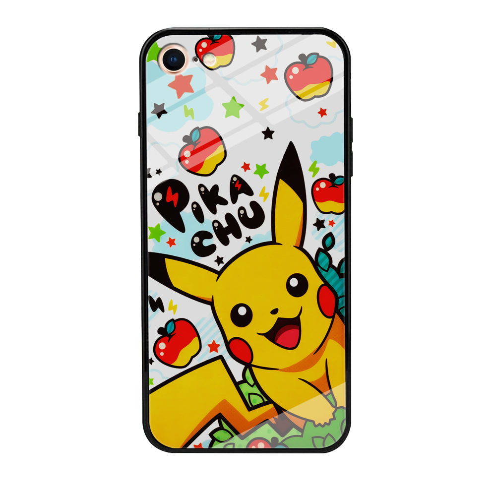Cute Pikachu and Apple iPhone 7 Case-Phone Case-Tempered Glass Case-Altracase