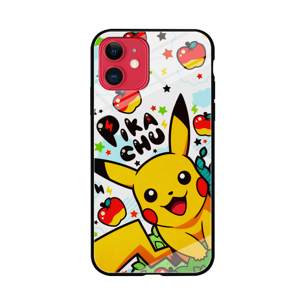 Cute Pikachu and Apple iPhone 11 Case-Phone Case-Tempered Glass Case-Altracase