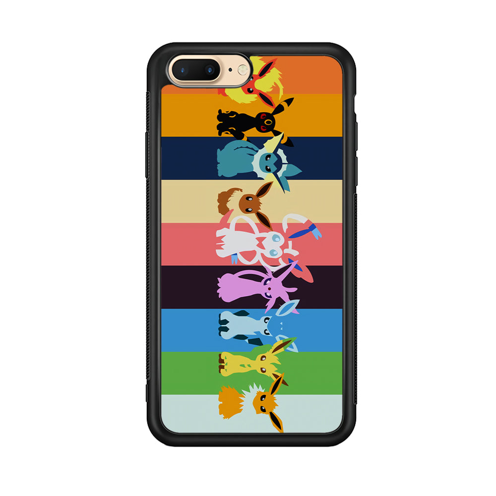 Cute Pokemon Evolutions iPhone 8 Plus Case-Phone Case-Rubber Black (2D Case)-Altracase