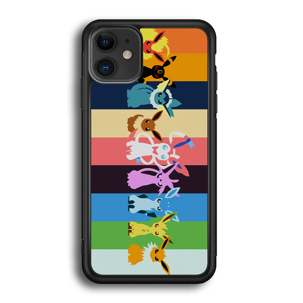 Cute Pokemon Evolutions iPhone 12 Case-Phone Case-Rubber Black (2D Case)-Altracase